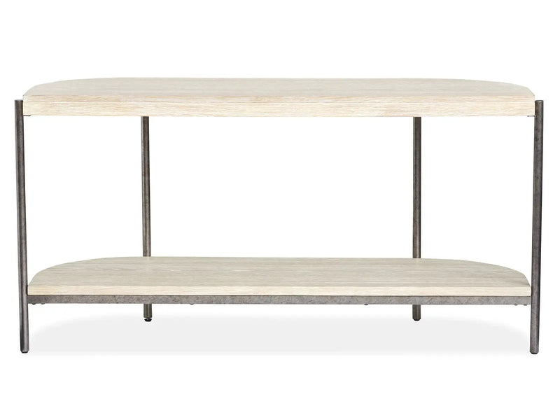 Jennings - Demilune Sofa Table - Edgecomb Gray And Weathered Antique Nickel by Unique Piece Furniture