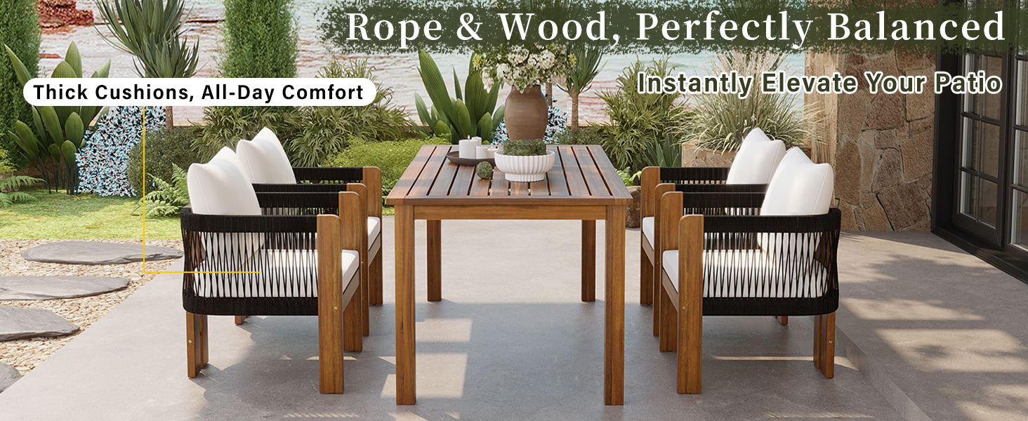 U_STYLE Luxury 5-Piece Outdoor Patio Dining Set for 4 by HouseOfZazla