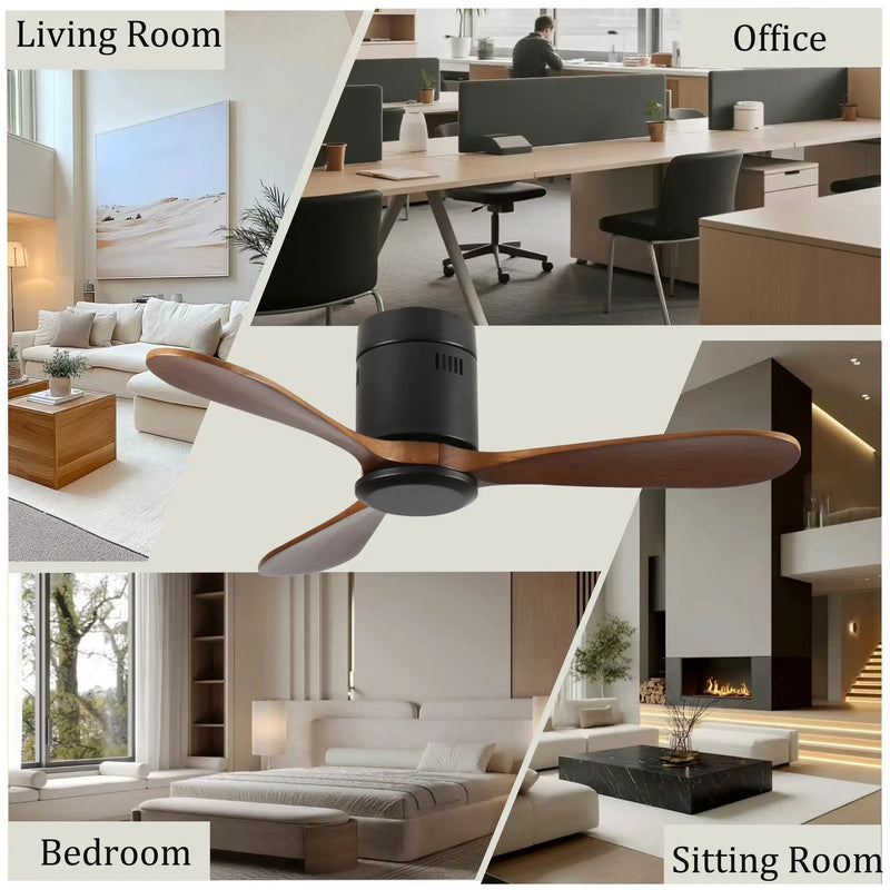 42-Inch Flush Mount Ceiling Fan Without Light by HouseOfZazla