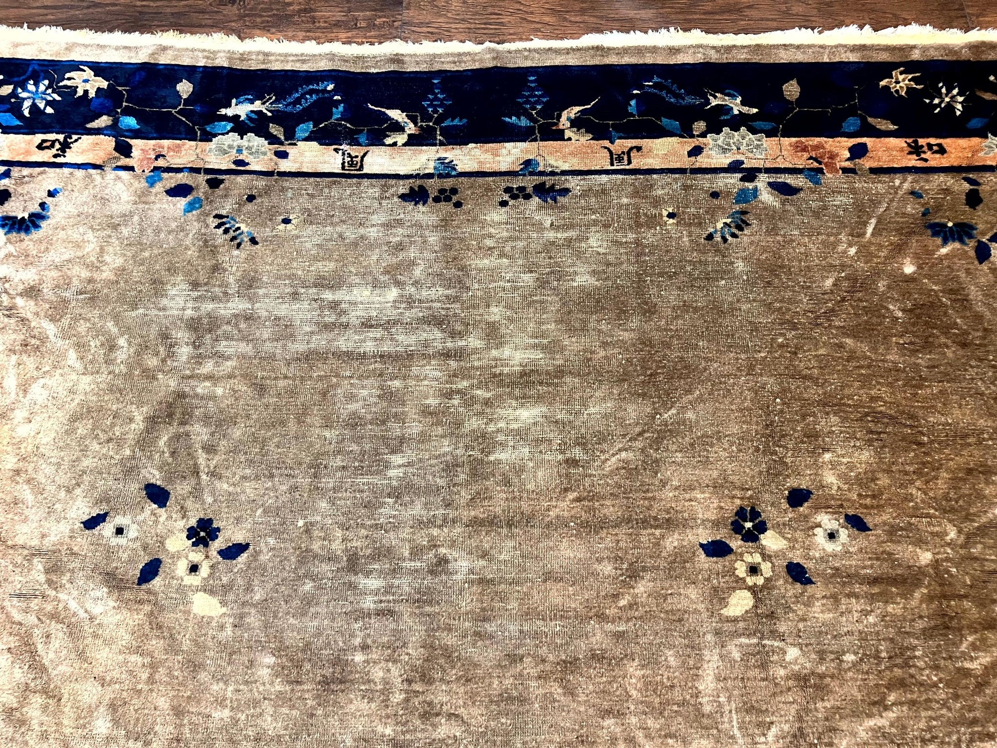 Antique Chinese Wool Rug 10x13, Large 1920s Peking Carpet, Handmade by Jewel Rugs