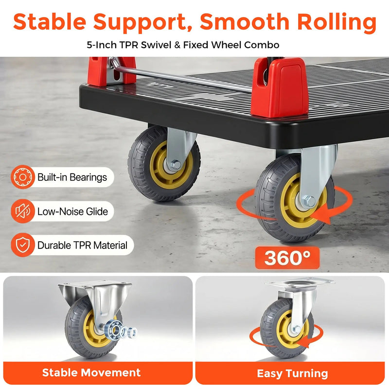 25.5"x43.5" Platform Truck with 1500lbs Capacity by HouseOfZazla