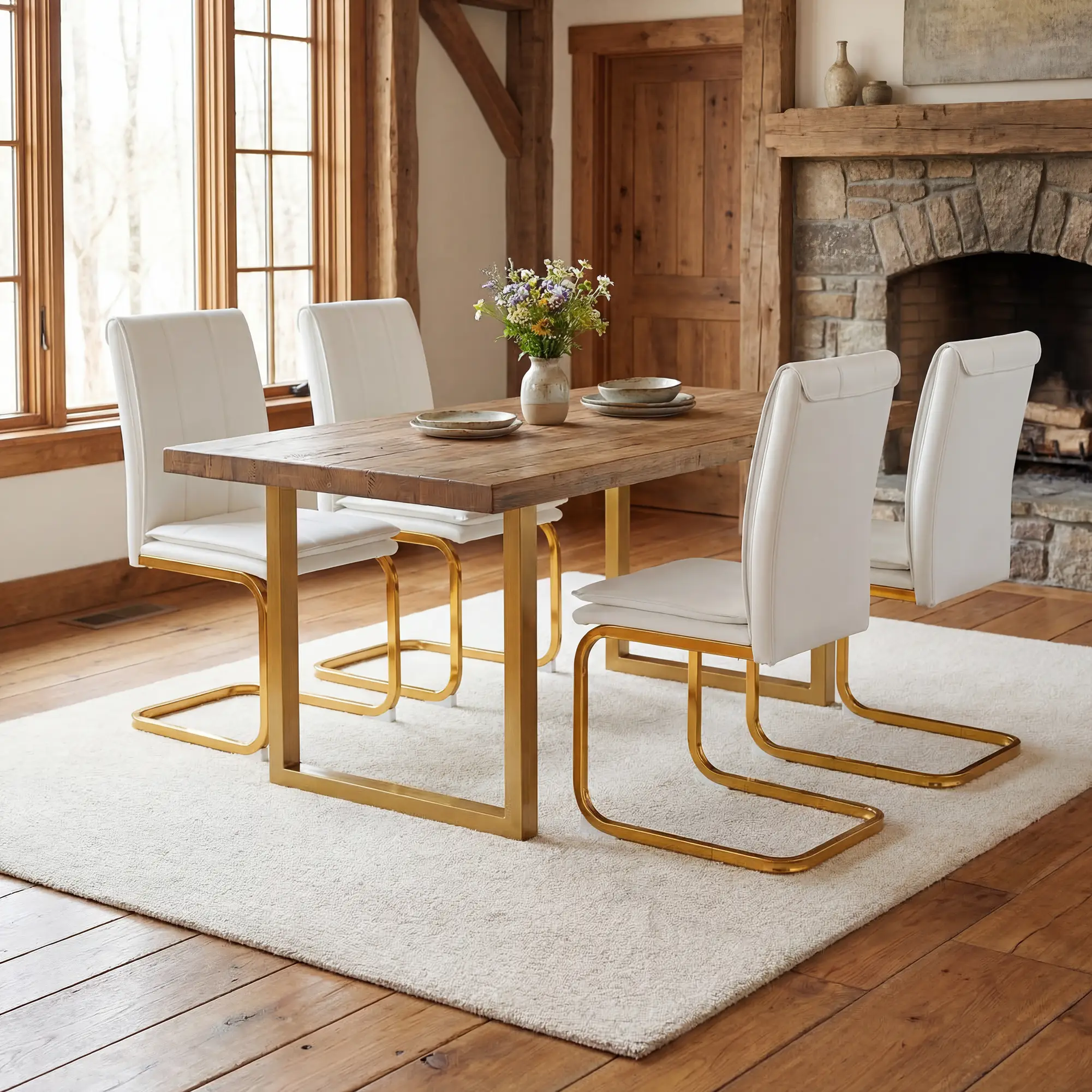 Modern Dining Chairs Set of 4, PU Leather by HouseOfZazla