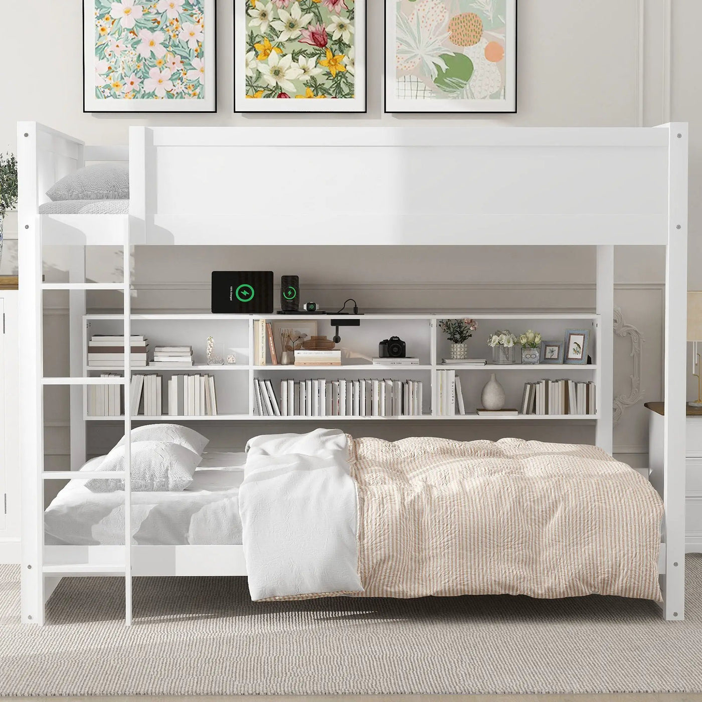 Bunk Bed With Storage Cabinets And USB Ports by HouseOfZazla