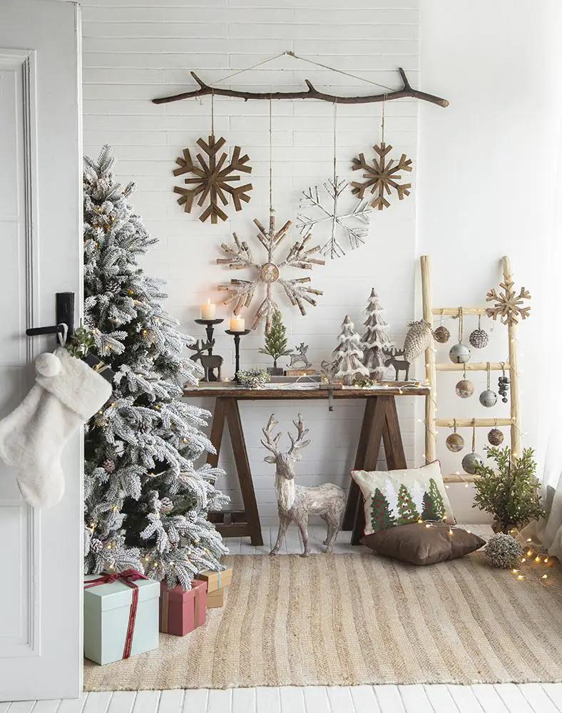 17.7" x 17.7" Large Fir Wood Snowflake Ornaments - Set of 2 by HouseOfZazla