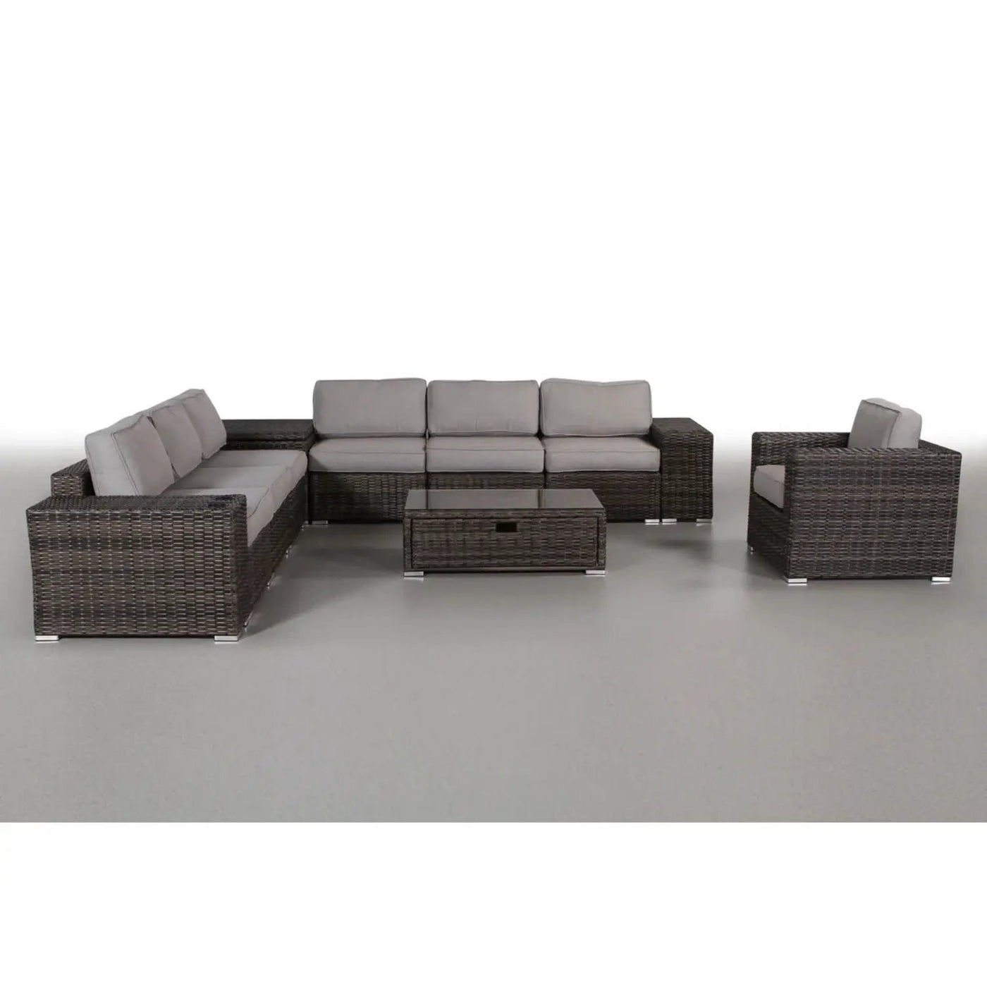 Modern Patio Rattan Sectional Set With Cushions by Unique Piece Furniture