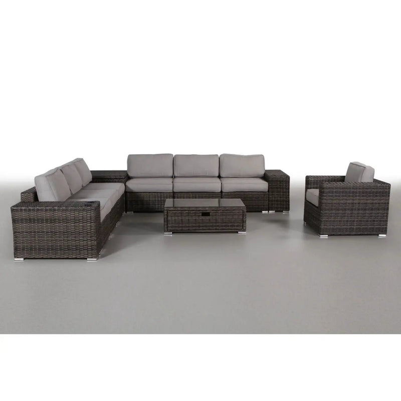 Modern Patio Rattan Sectional Set With Cushions by Unique Piece Furniture