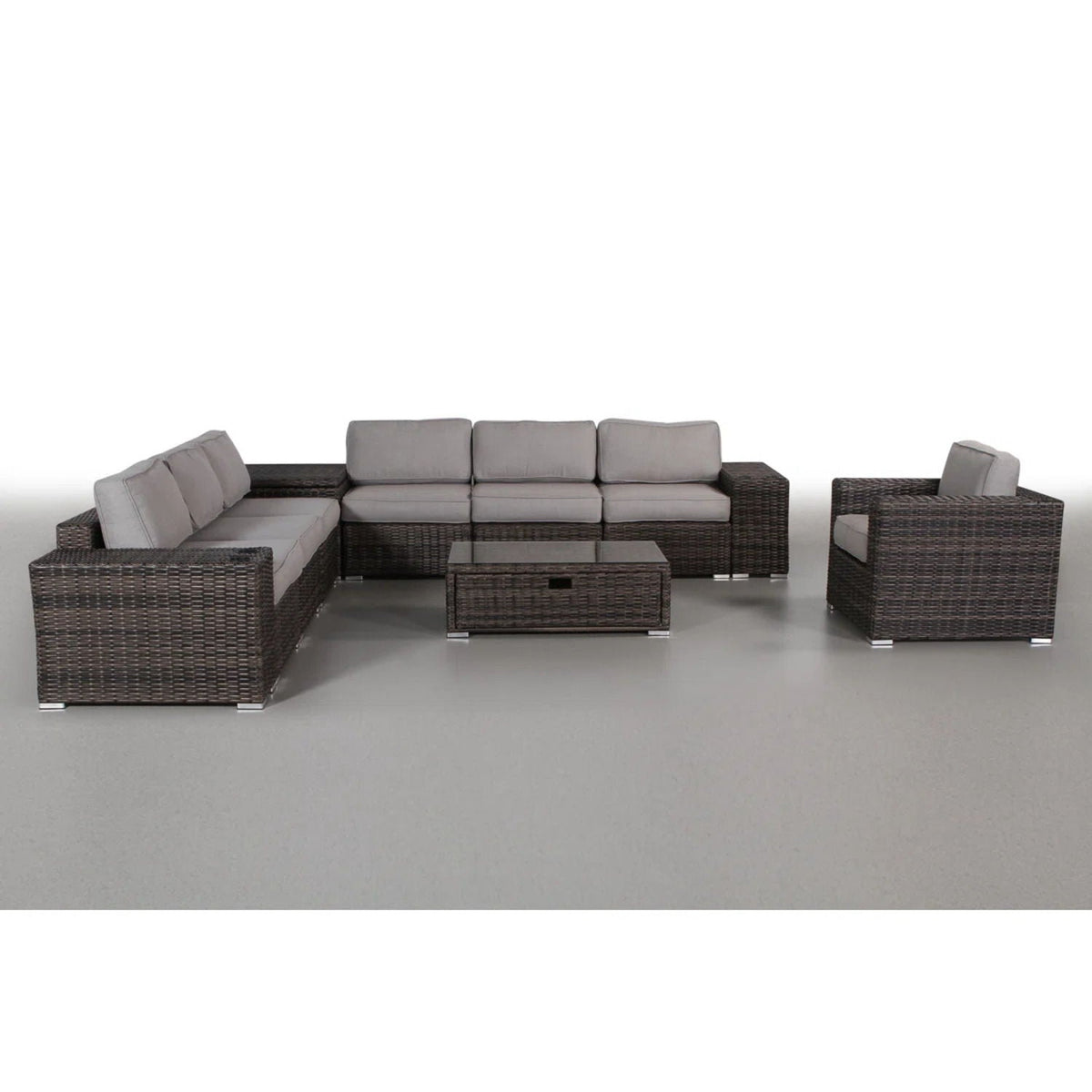 Modern Patio Rattan Sectional Set with Cushions - Multiple Set Options, photo 26 of 40