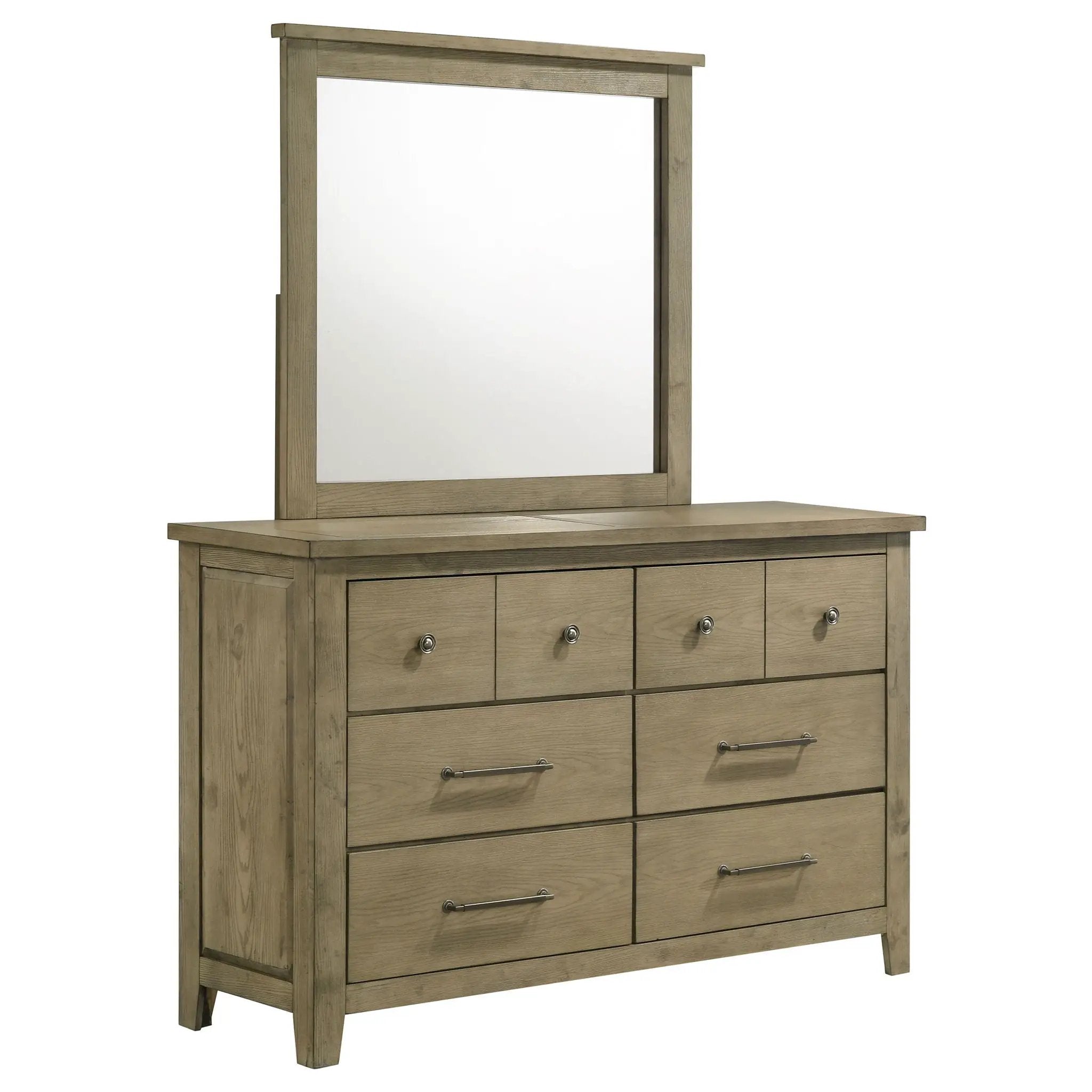 Hazlewood 6-drawer Bedroom Dresser with Mirror Vineyard Oak by Unique Piece Furniture