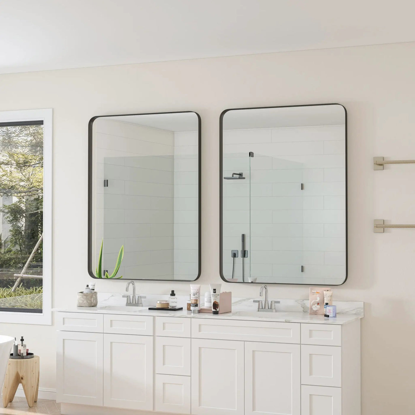 Wall Mirror Rectangular Mirror Metal Framed Mirror Vanity Mirror Dressing Mirror, For Bathroom, Living Room, Bedroom by HouseOfZazla