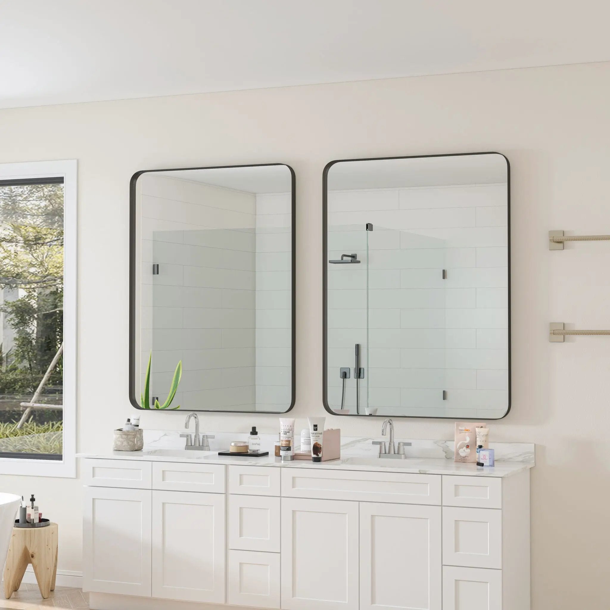 Wall Mirror Rectangular Mirror Metal Framed Mirror Vanity Mirror Dressing Mirror, For Bathroom, Living Room, Bedroom by HouseOfZazla