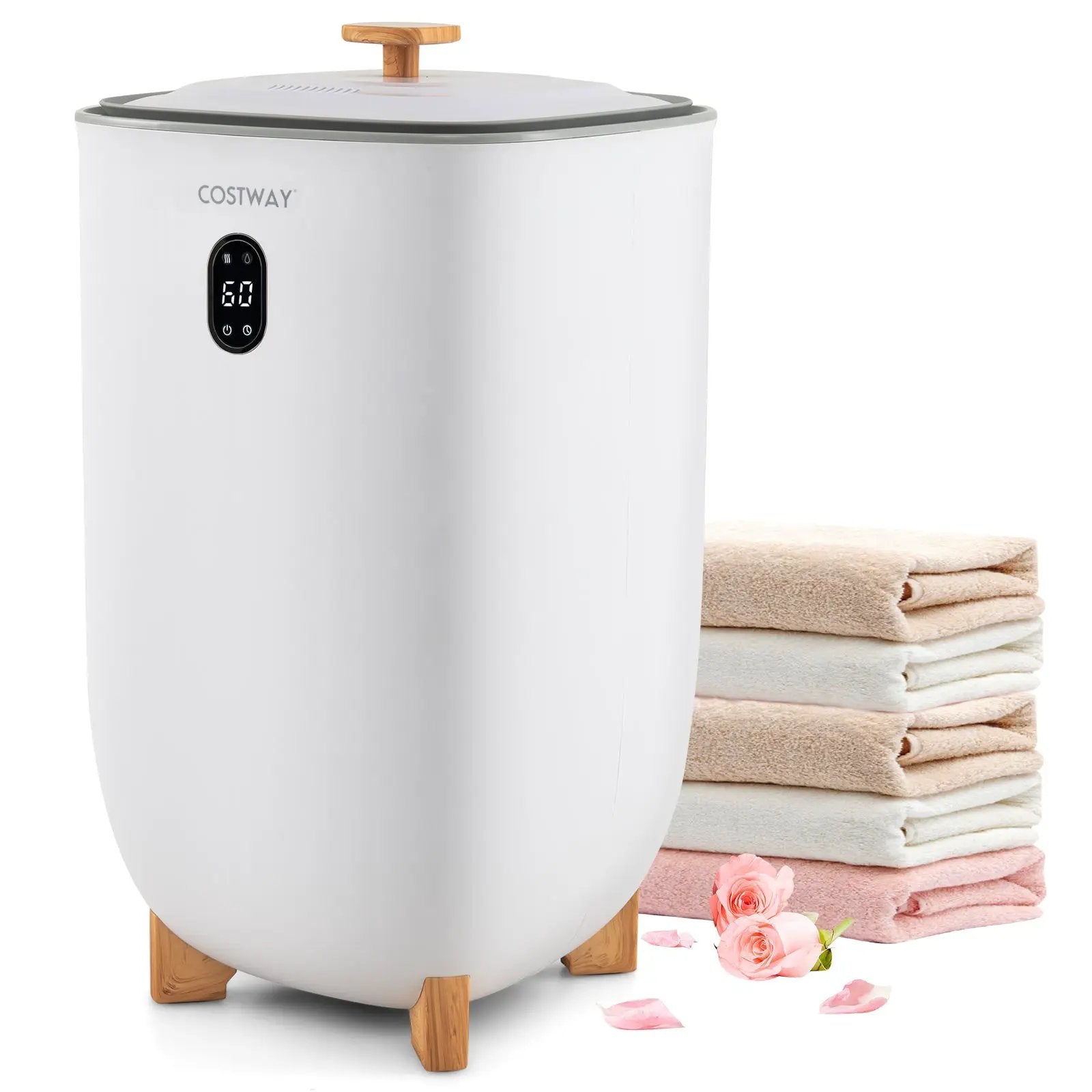 35L Large Home Towel Warmer Bucket with Auto Shut-off Function-White by DirectDeals