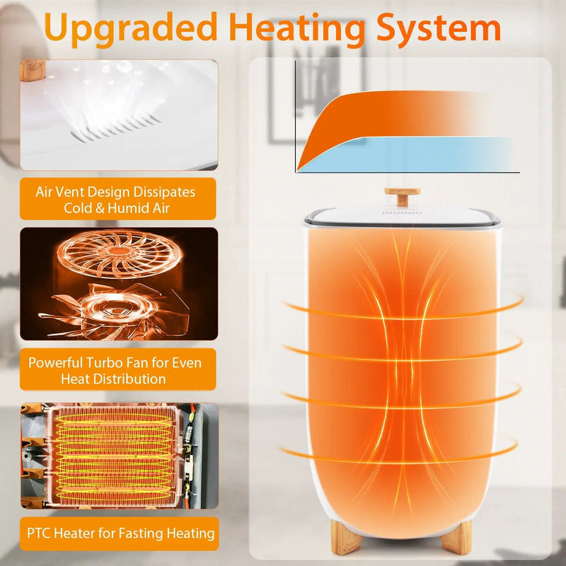 35L Large Home Towel Warmer Bucket with Auto Shut-off Function-White by DirectDeals