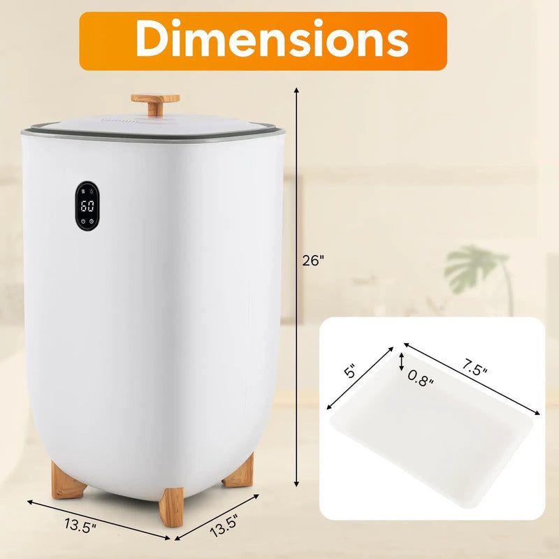 35L Large Home Towel Warmer Bucket with Auto Shut-off Function-White by DirectDeals