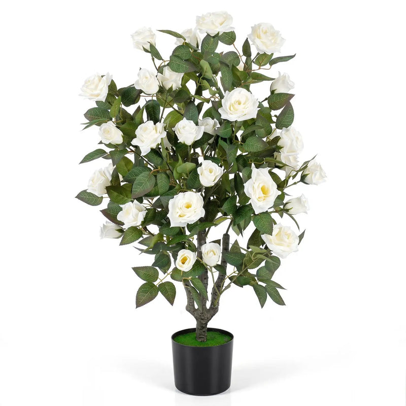35.5" Artificial Rose Tree with Blooming Flowers in Pot by DirectDeals