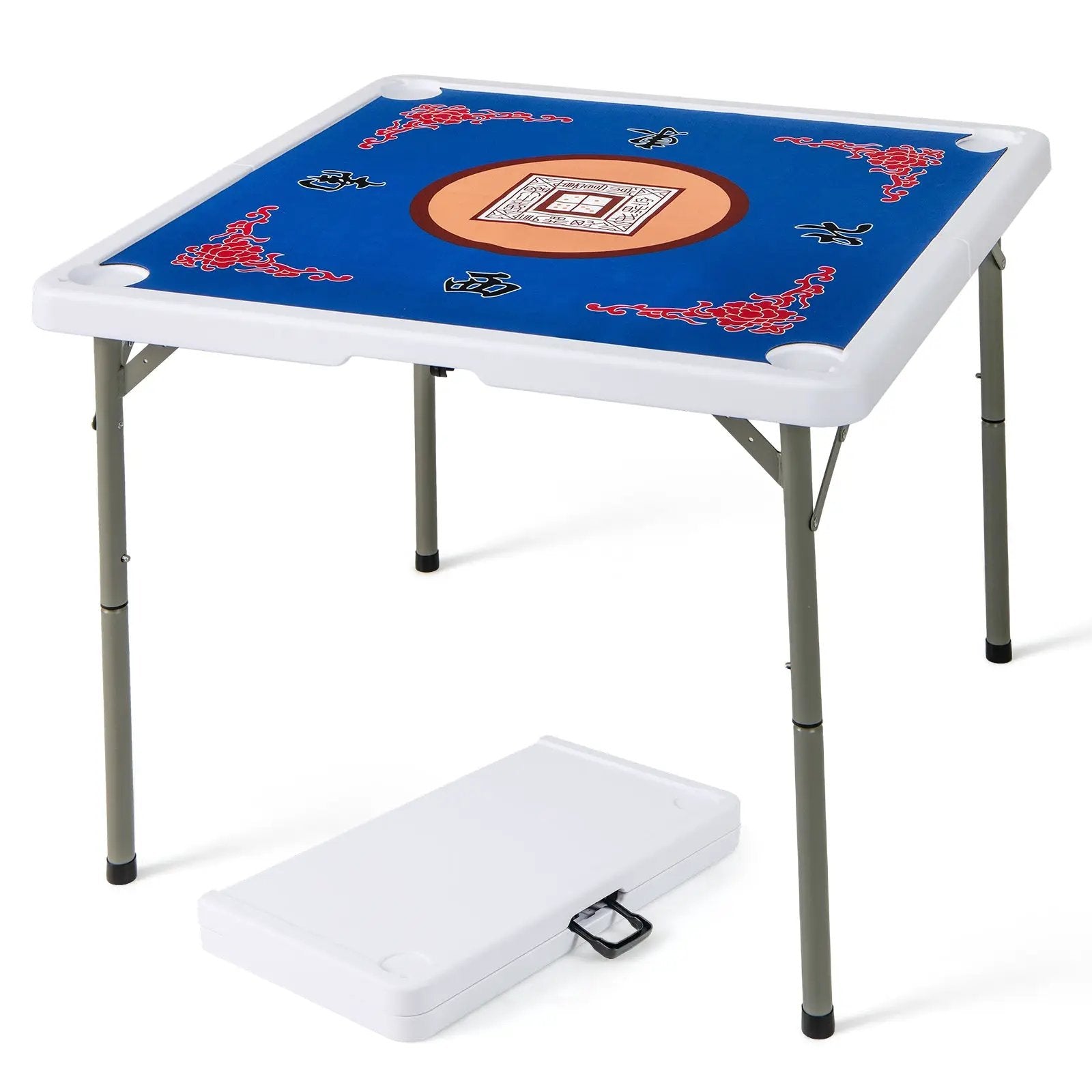 35 Inch 4 Player Game Card Folding Mahjong Table with Cup Holders by DirectDeals
