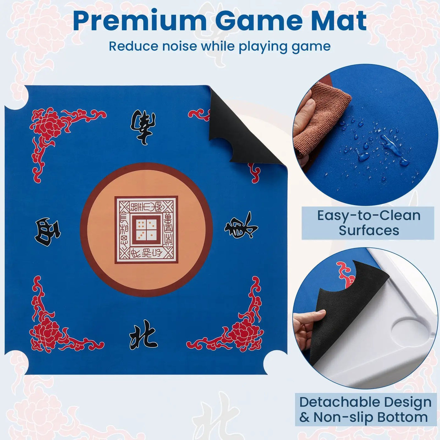 35 Inch 4 Player Game Card Folding Mahjong Table with Cup Holders by DirectDeals