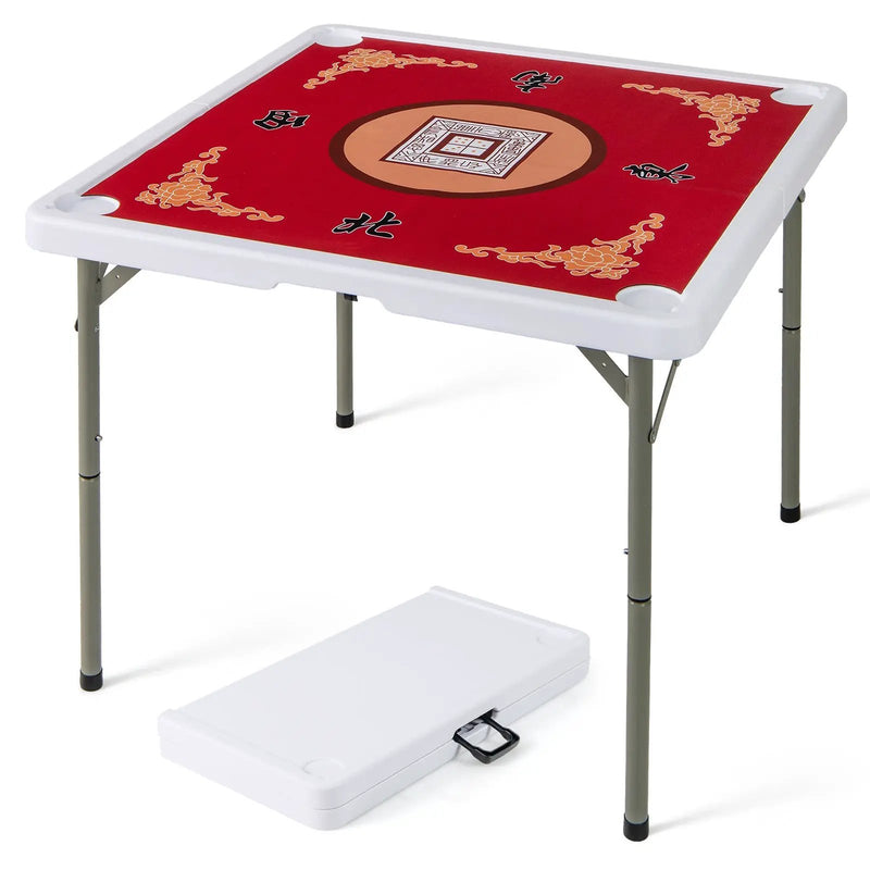 35 Inch 4 Player Game Card Folding Mahjong Table with Cup Holders by DirectDeals