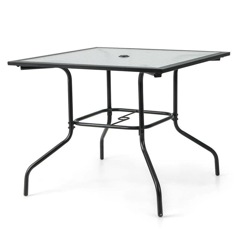 35 x 35 Inch Patio Dining Table with 1.5 Inch Umbrella Hole without Umbrella by DirectDeals