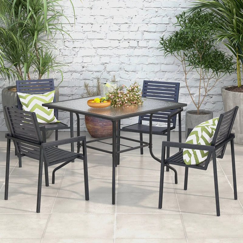 35 x 35 Inch Patio Dining Table with 1.5 Inch Umbrella Hole without Umbrella by DirectDeals