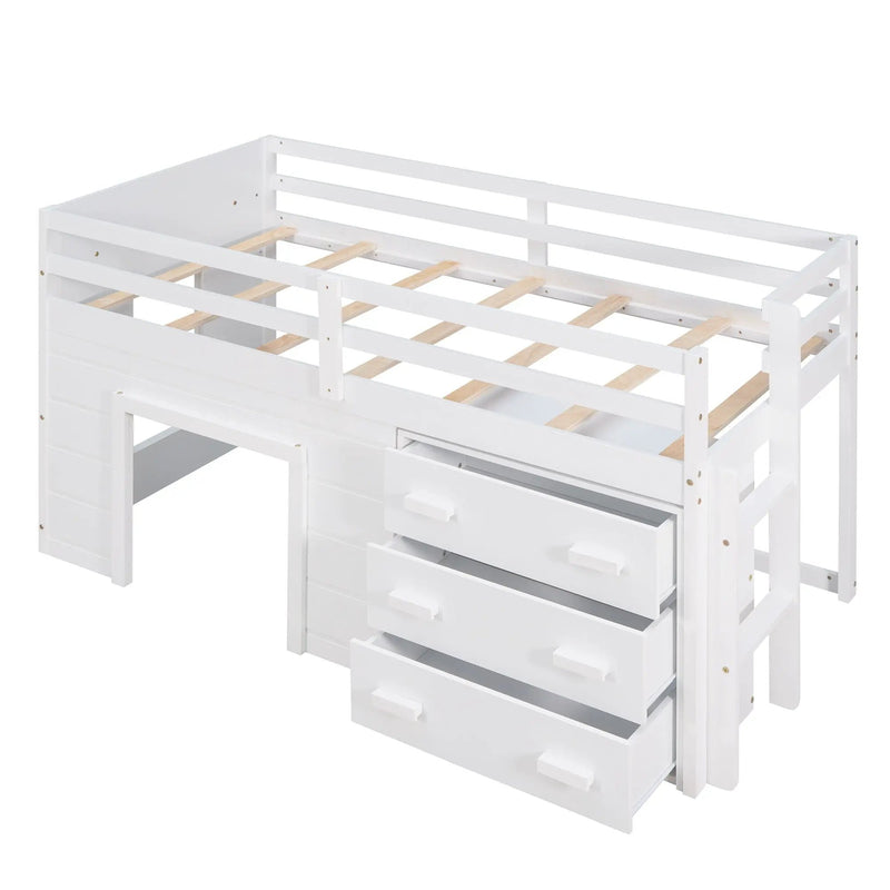 Loft Bed With Cabinet And Shelf by HouseOfZazla