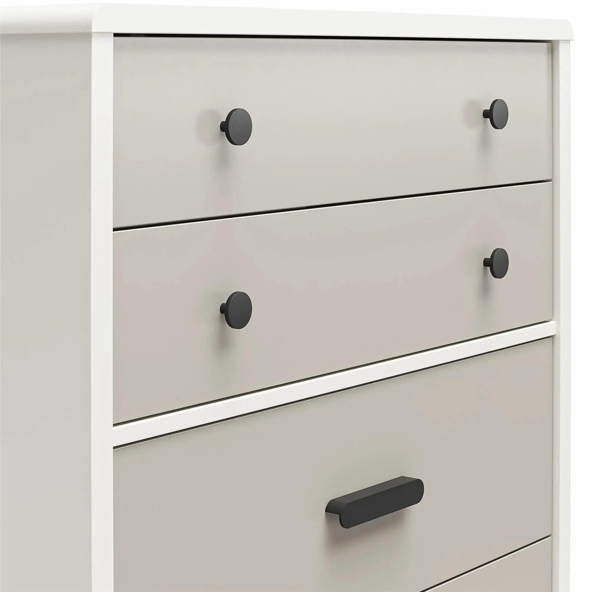 Valencia - 5 Drawer Dresser - White / Gray by HouseOfZazla