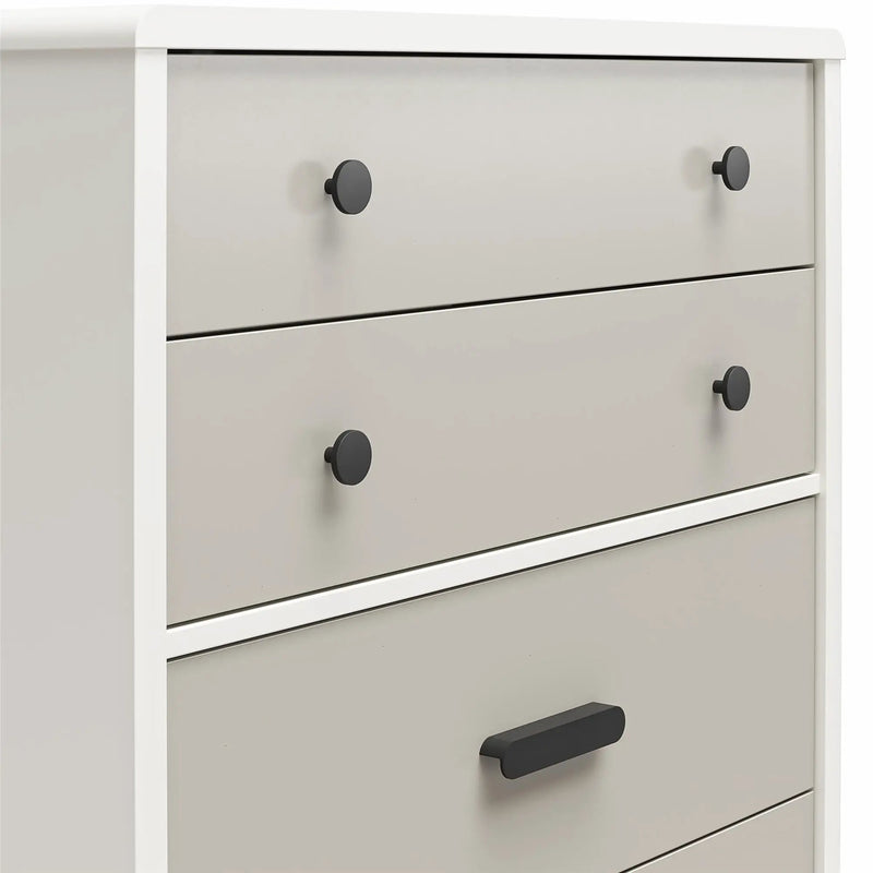 Valencia - 5 Drawer Dresser - White / Gray by HouseOfZazla
