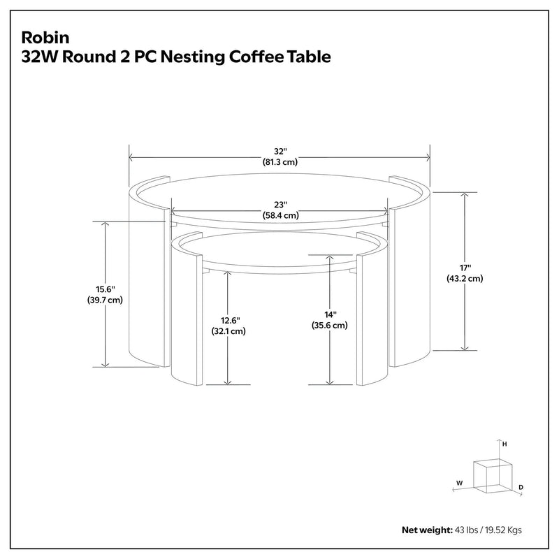 Robin - 2 Piece Nesting Table - Gray by HouseOfZazla