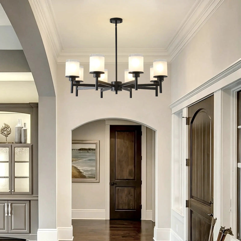 8-Light Frosted Glass Farmhouse Chandelier by HouseOfZazla