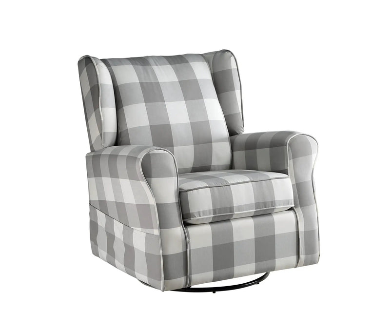 Patli - Glider Chair With Swivel - Gray / White by Unique Piece Furniture