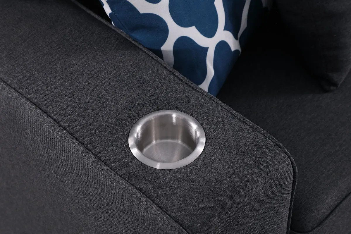 Cooper - Sectional Sofa With Ottomans And Cupholder by HouseOfZazla