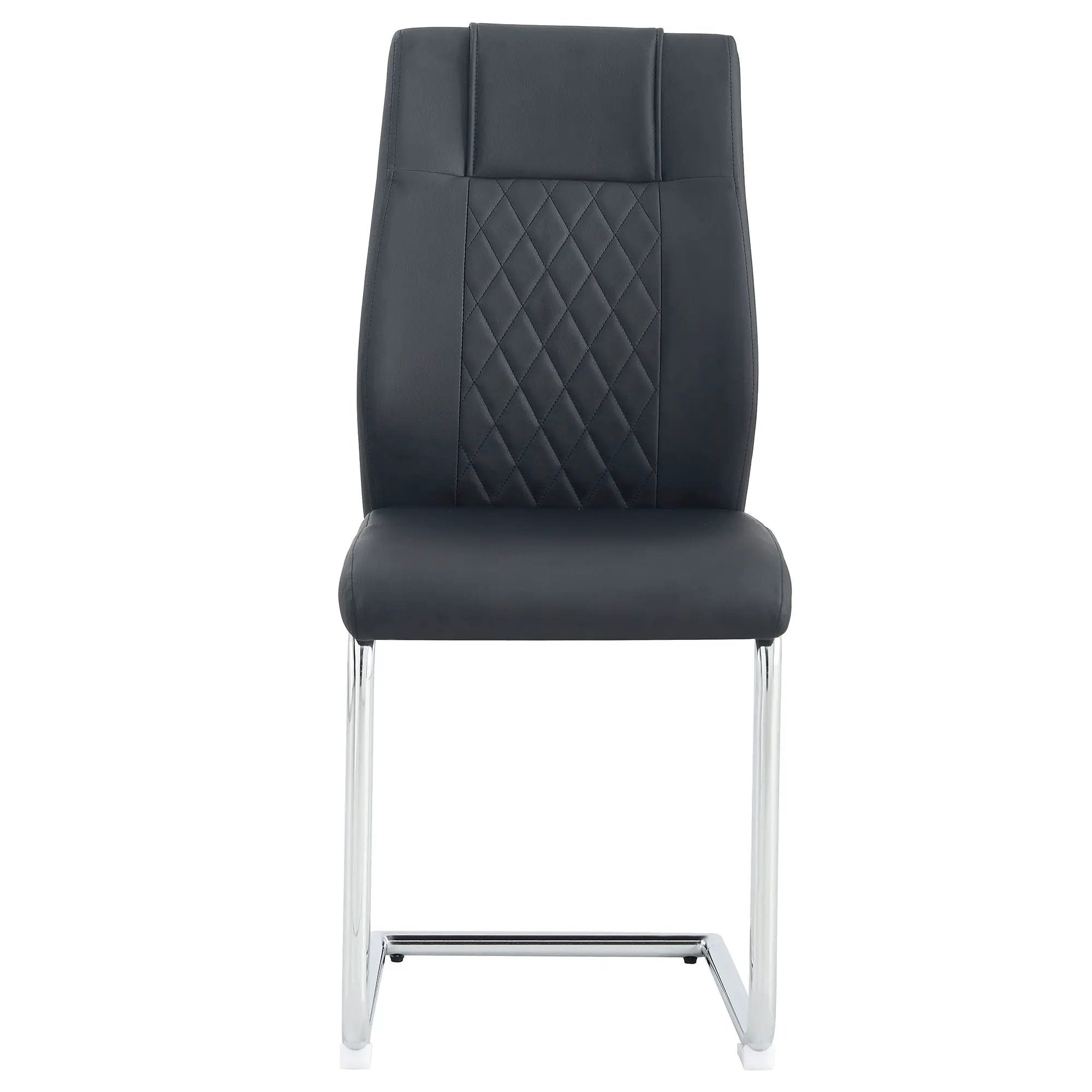 Modern Dining Chairs With Padded Seat, Metal Legs by HouseOfZazla