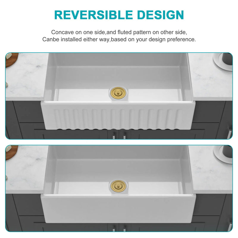 Workstation, Single Bowl Apron Front Kitchen Sink - White by HouseOfZazla
