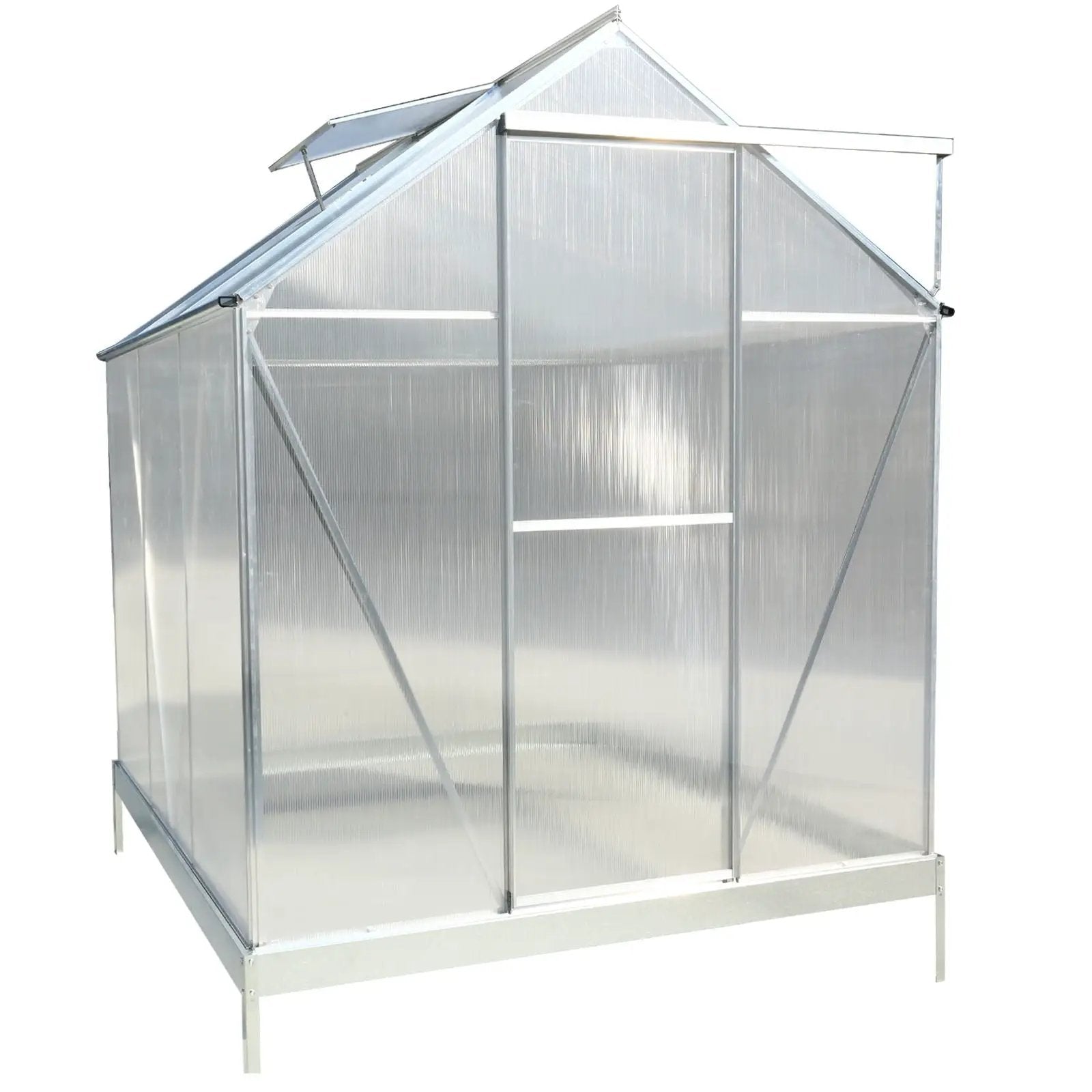 Polycarbonate house, Heavy Duty Outdoor Aluminum Walk-In House Kit With Rain Gutter, Vent And Door For Backyard Garden by HouseOfZazla