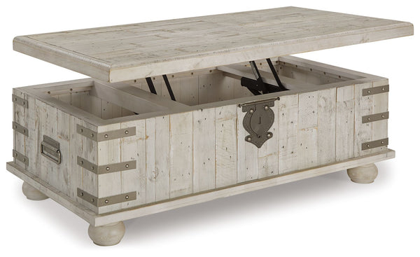 Carynhurst - Lift Top Cocktail Table - White Wash Gray, photo 2 of 6