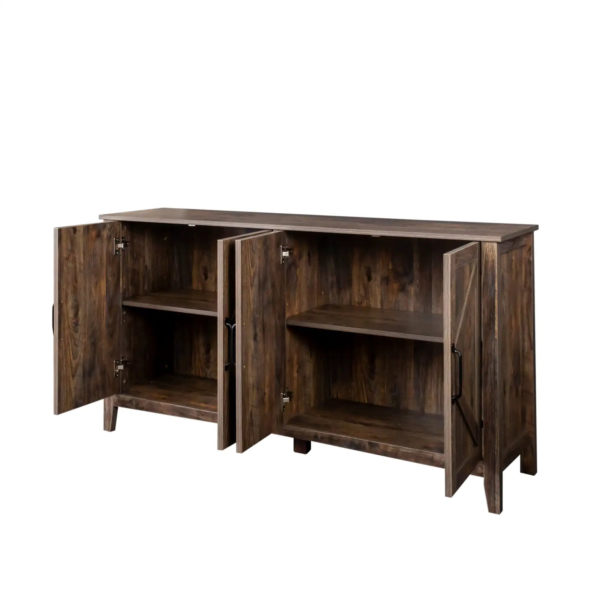 Cabinet with 4 Doors and 4 Open Shelves Freestanding Sideboard by HouseOfZazla