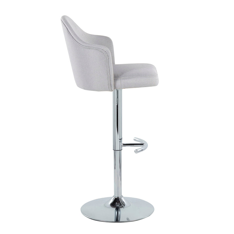 Ahoy - Contemporary Adjustable Barstool With Swivel With Rounded T Footrest (Set of 2) by Unique Piece Furniture
