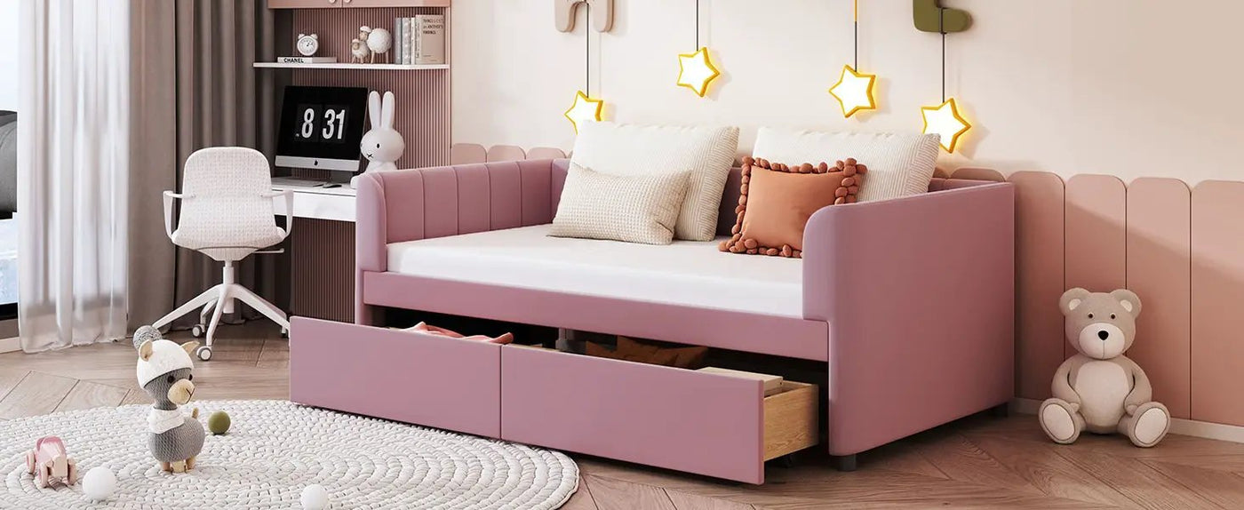 Upholstered Daybed With Ergonomic Design Backrest by HouseOfZazla