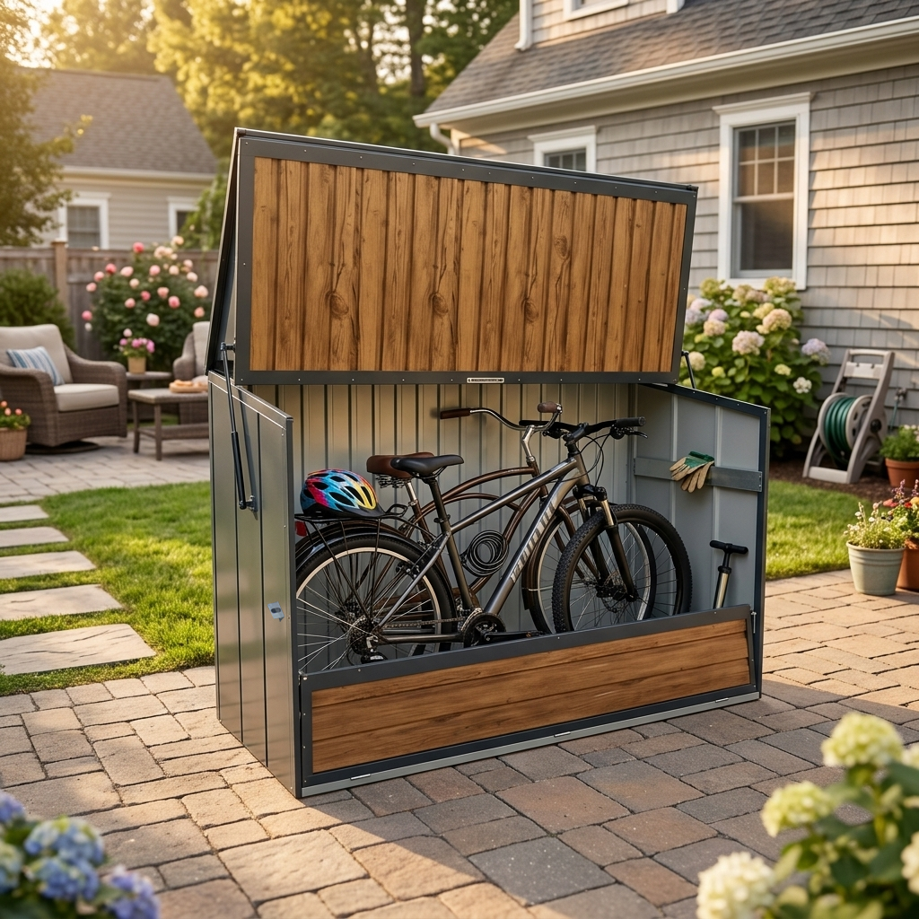 Wood Grain Galvanated Steel Storage Cabinet by HouseOfZazla