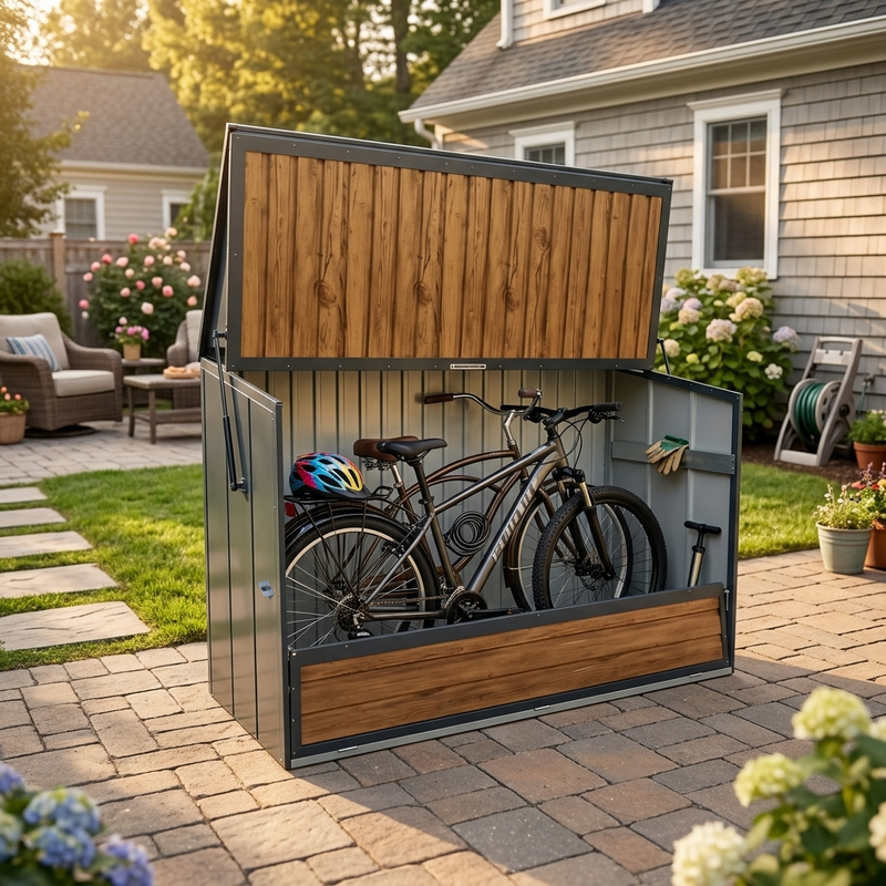Wood Grain Galvanated Steel Storage Cabinet by HouseOfZazla