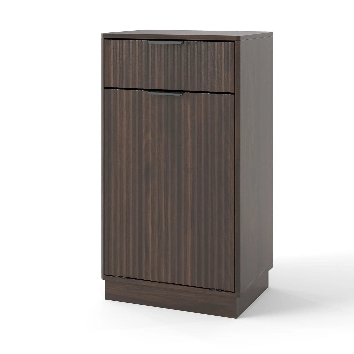 Tilt Out Trash Can Cabinet With Wave Textured Drawer & Pull Out Bin by Unique Piece Furniture