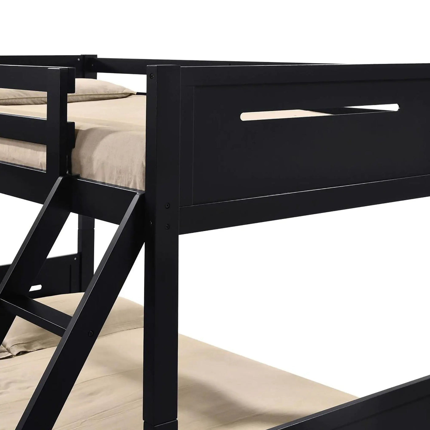 Bunk Bed With Built In Ladder, Safety Guardrails And Angled Access Step by HouseOfZazla