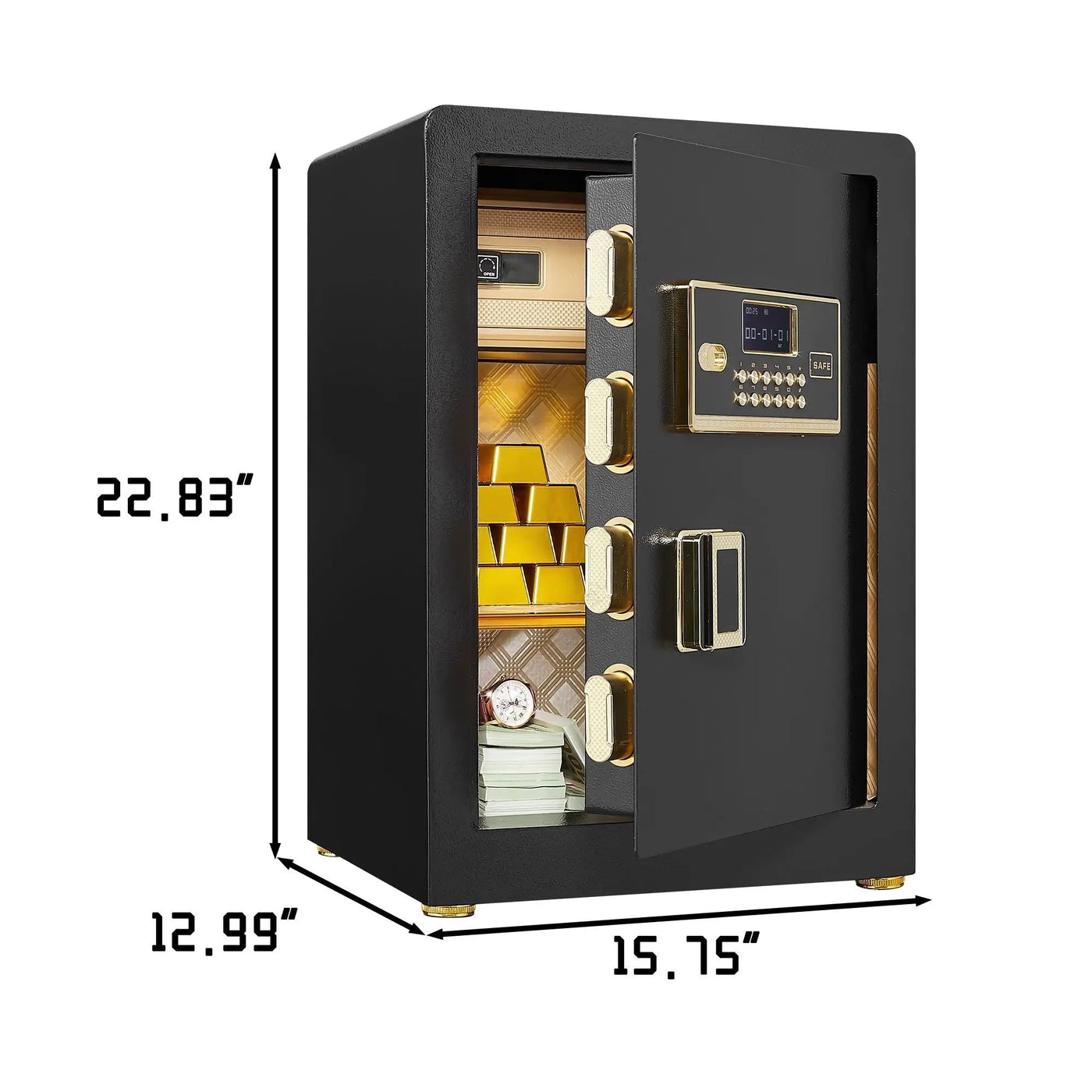 Security Electronic Home Safe With Digital Lock, Removable Shelf, Mute Function, Interior For Documents, Cash, Jewelry by HouseOfZazla