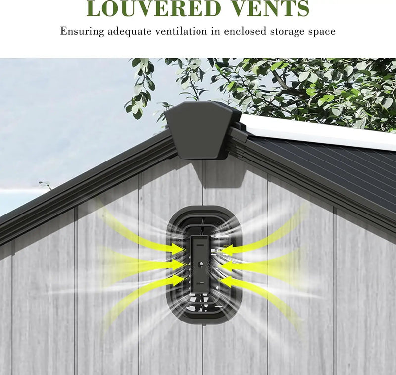 6x4FT Outdoor Resin Storage Shed with Transparent Windows & Louvered Vents by HouseOfZazla