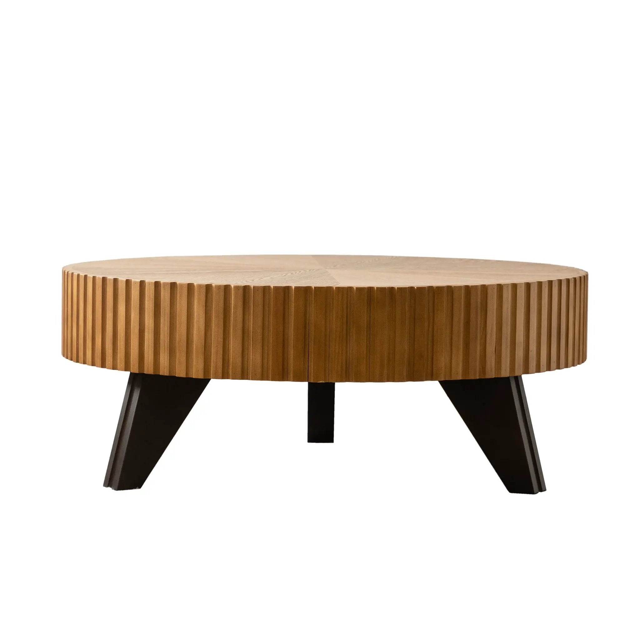 Round Retro Coffee With Solid Wood Legs by HouseOfZazla