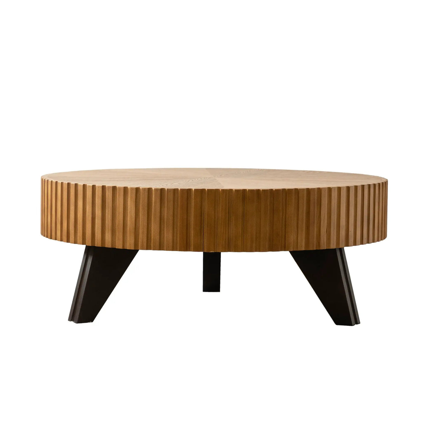 Round Retro Coffee With Solid Wood Legs by Unique Piece Furniture