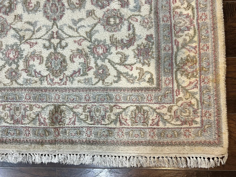 Indo Persian Rug 4x6, Vintage Handmade Wool Carpet, Floral Allover Pattern, Beige, Pair B by Jewel Rugs