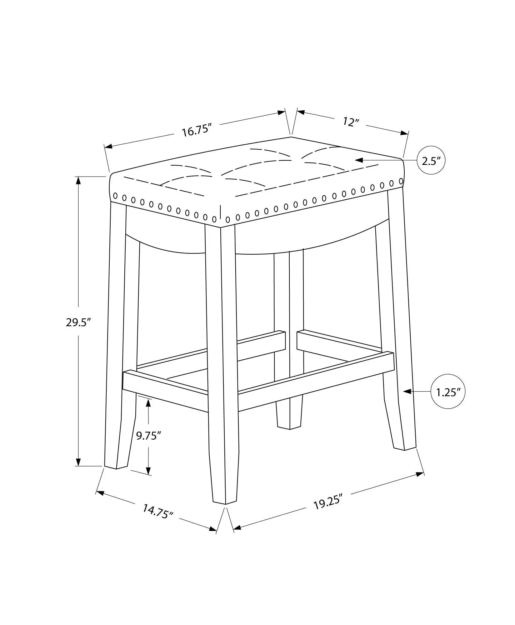 Comfortable Bar Stool, Bar Height, Saddle Seat, Transitional (Set of 2) by Unique Piece Furniture