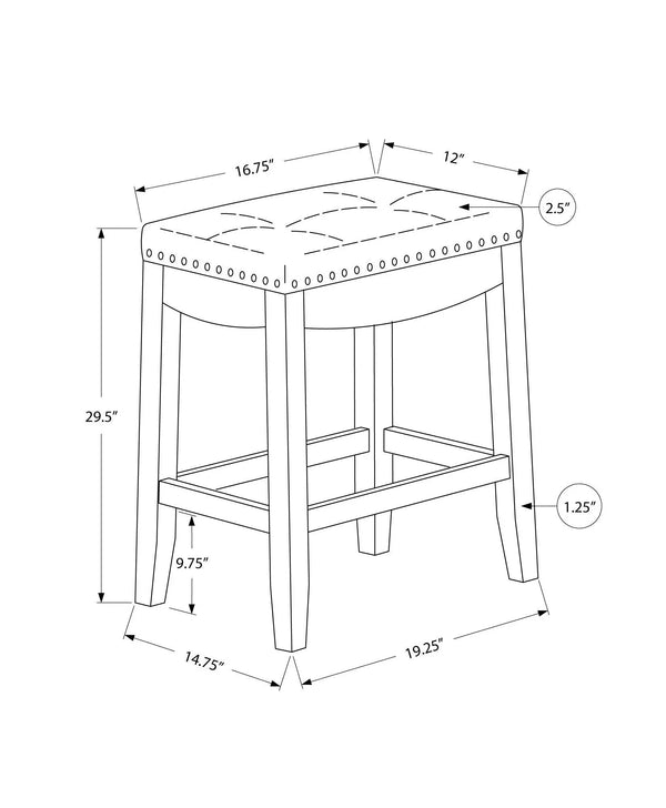 Comfortable Bar Stool, Bar Height, Saddle Seat, Transitional (Set of 2), photo 2 of 5