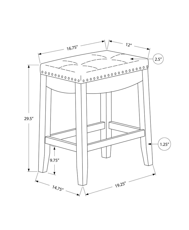Comfortable Bar Stool, Bar Height, Saddle Seat, Transitional (Set of 2) by Unique Piece Furniture