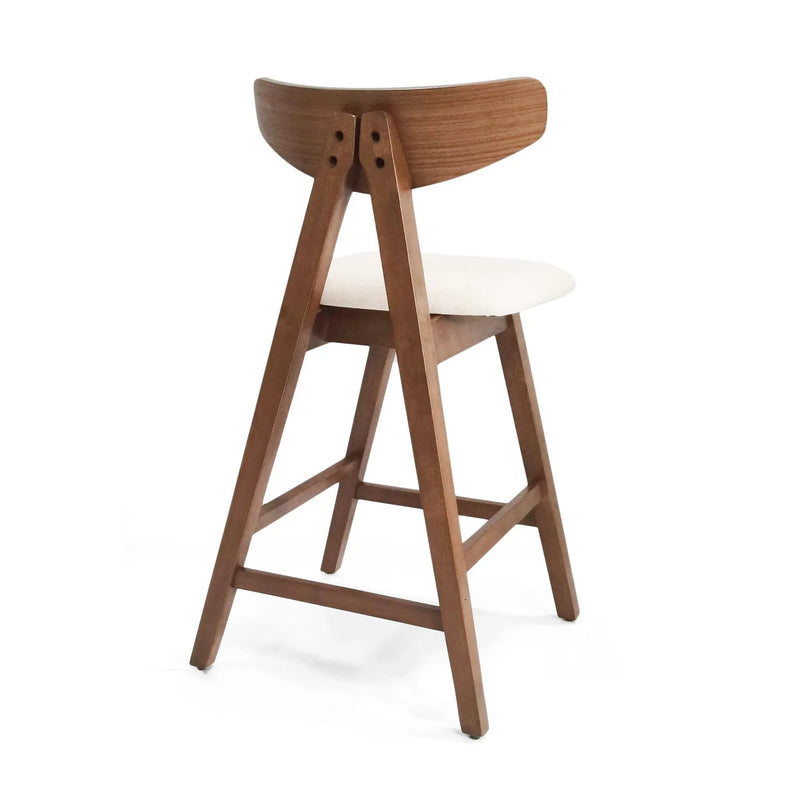 Mid Century Modern Counter Stool With V Shape Frame And Upholstered Seating by HouseOfZazla